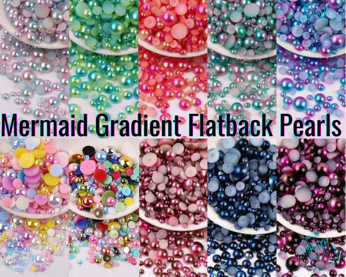 Flatback PEARLS / Mixed Size/Half Round / Faux Pearls/ Resin/ Nail Art/Deco /Embellishments /Crafting Supplies /Cabs (3mm,4mm,5mm,6mm,8mm)