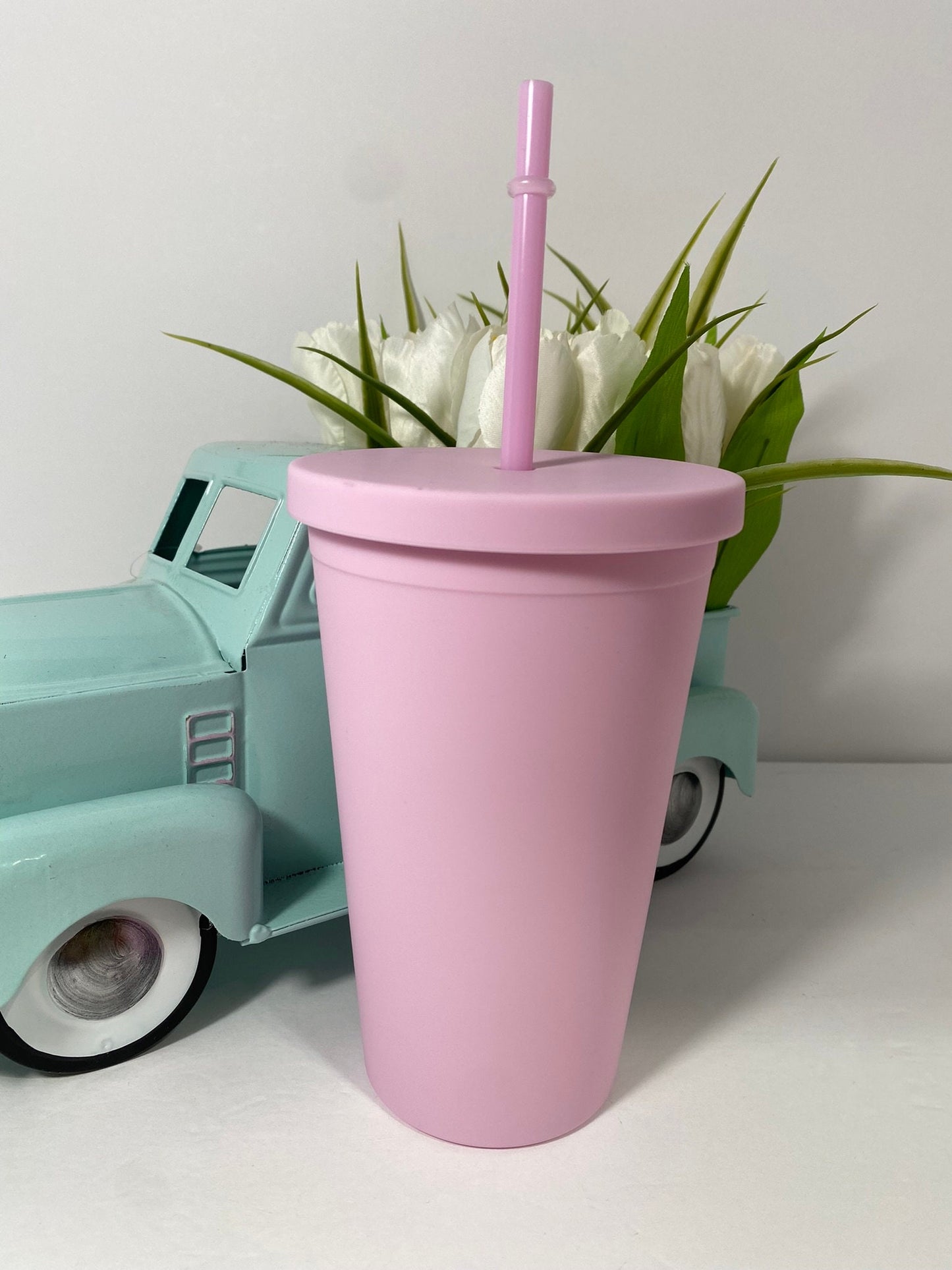 16oz/22oz. Light PINK MATTE Tumbler / Double Wall Acrylic Tumbler, Blank,Pastel, Acrylic Matte Plastic, BPA Free,