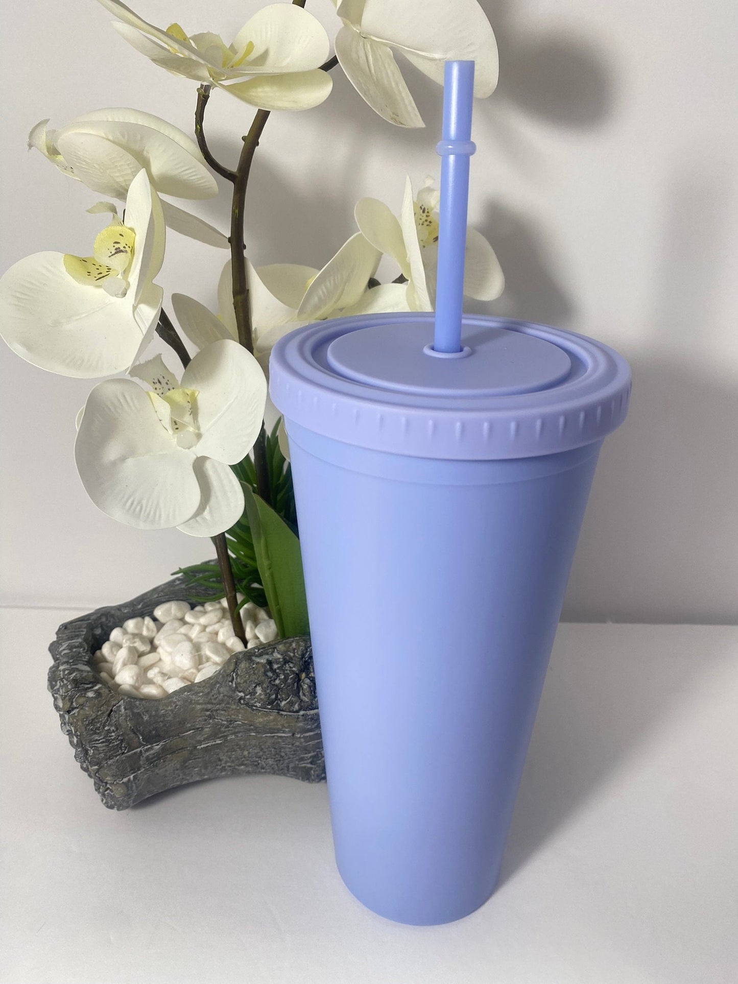 16oz/22oz. Light PURPLE MATTE Tumbler / Double Wall Acrylic Tumbler, Blank,Pastel, Acrylic Matte Plastic, BPA Free,