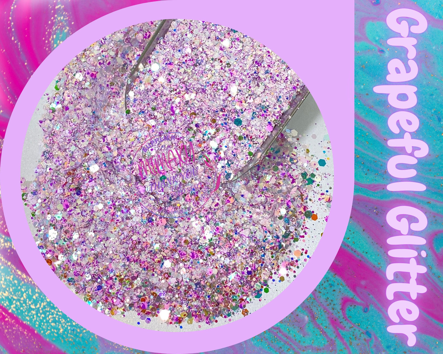 GRAPEFUL Shaped Glitter, CHUNKY Glitter Mix, Cosmetic Glitter,Nail Art, Resin art,Snow Globe Tumbler,Craft, Mix 007