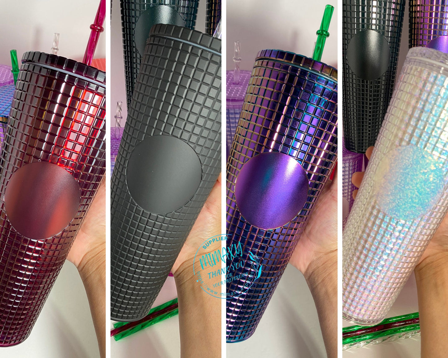 24oz. GRID Spring Tumbler / Gift / Cup / Blank Cup / Blank Tumbler / Coffee Shop Tumbler / Cold Cup / Customizable Logo / NO BRAND