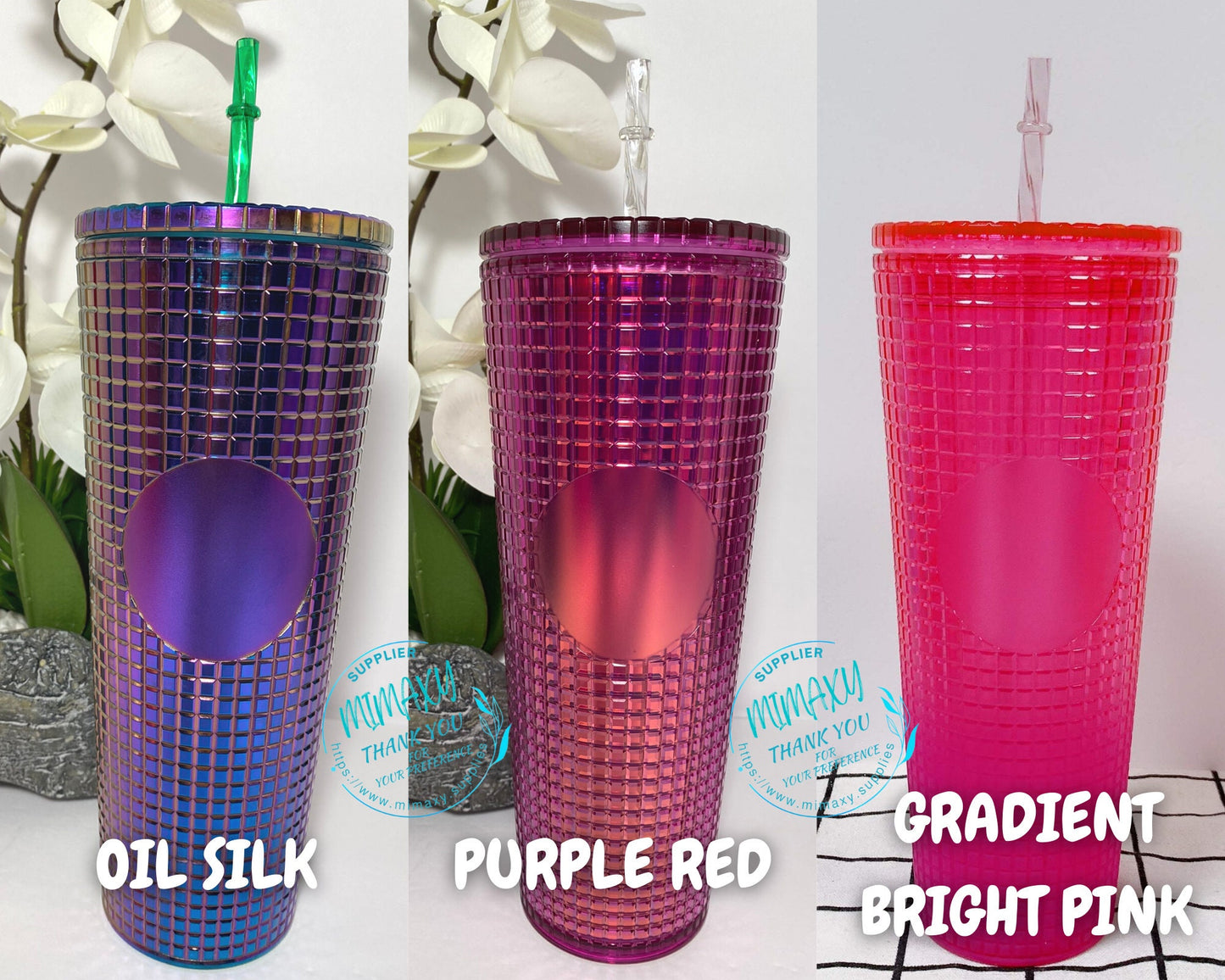 24oz. GRID Spring Tumbler / Gift / Cup / Blank Cup / Blank Tumbler / Coffee Shop Tumbler / Cold Cup / Customizable Logo / NO BRAND