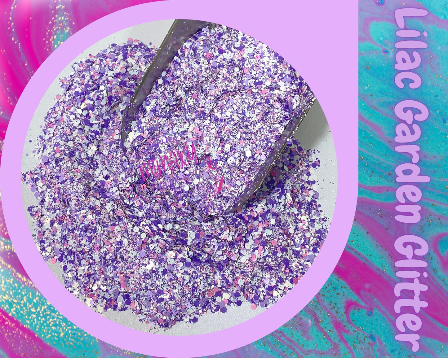 LILAC GARDEN, Shaped Glitter, CHUNKY Glitter Mix, Cosmetic Glitter,Nail Art, Resin art,Snow Globe Tumbler,Craft, Mix 016