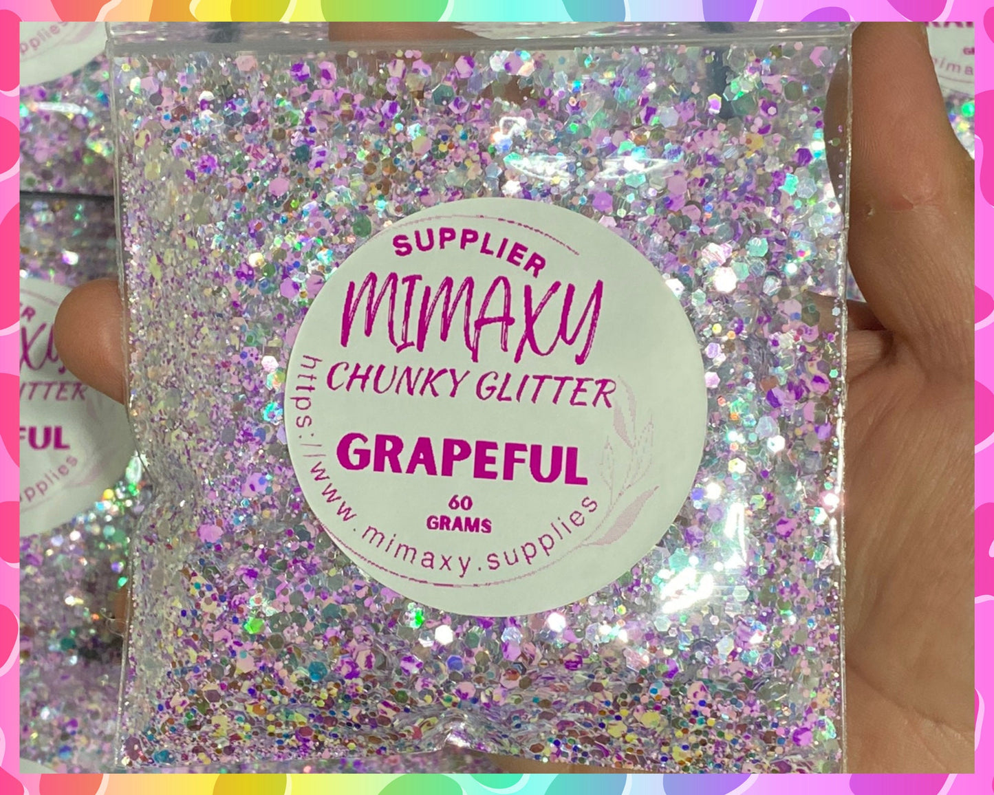 GRAPEFUL Shaped Glitter, CHUNKY Glitter Mix, Cosmetic Glitter,Nail Art, Resin art,Snow Globe Tumbler,Craft, Mix 007