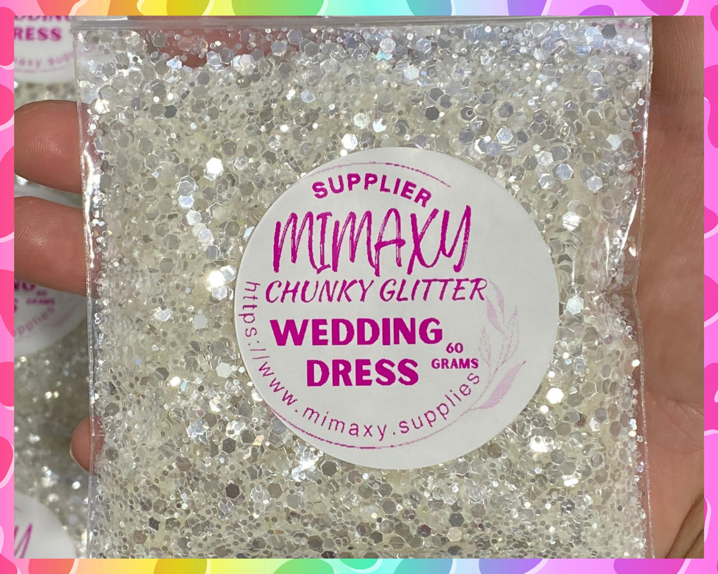 WEDDING DRESS, Shaped Glitter, Chunky Glitter Mix, Cosmetic Glitter,Nail Art, Resin art,Snow Globe Tumbler,Craft, WHITE 001