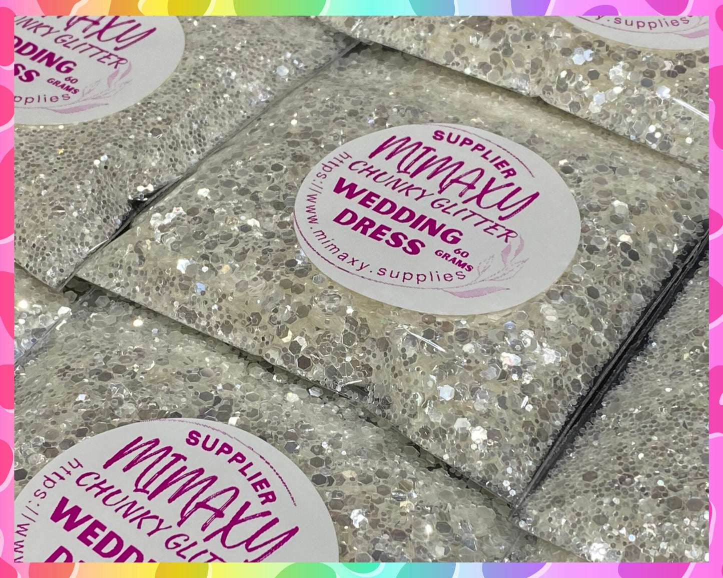 WEDDING DRESS, Shaped Glitter, Chunky Glitter Mix, Cosmetic Glitter,Nail Art, Resin art,Snow Globe Tumbler,Craft, WHITE 001