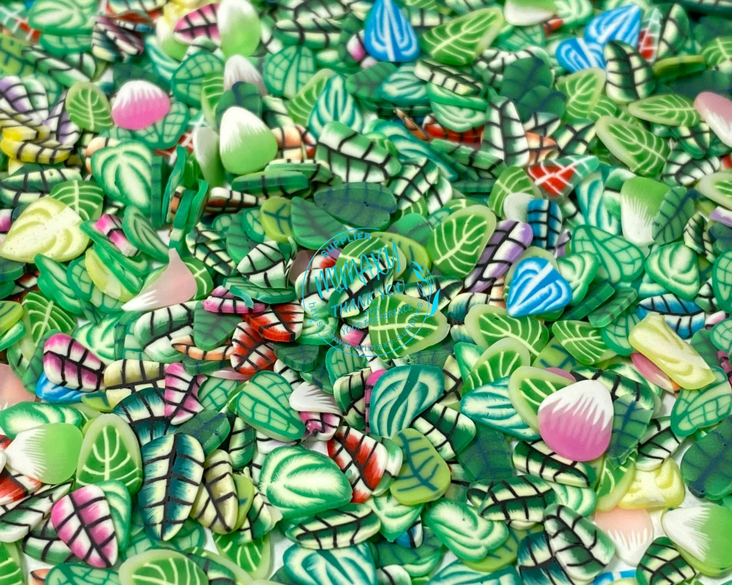 5mm MIX LEAF  /Fimo/Slice Perfect for Diy/Fake Food/Slime/Snow Globe Tumblers/Deco Topping/Fake Dessert  /Leaves, FLOWERS 004