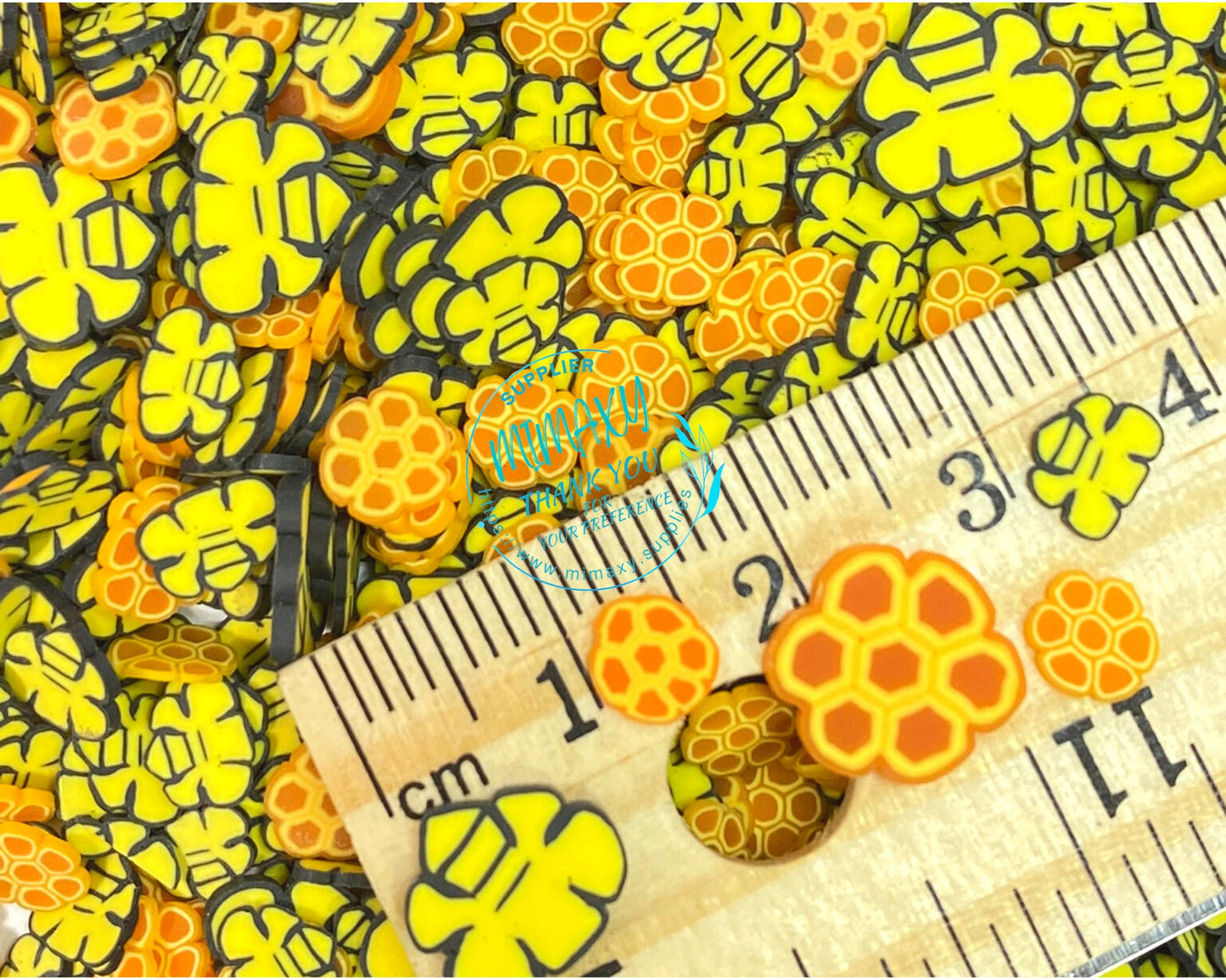 5-10mm BEE HONEY /Sprinkle, Slime, Polymer Clay Slices, Fake, Bake, Nail Art, Faux Craft Ships, honeycomb, bumblebee, BEE 003