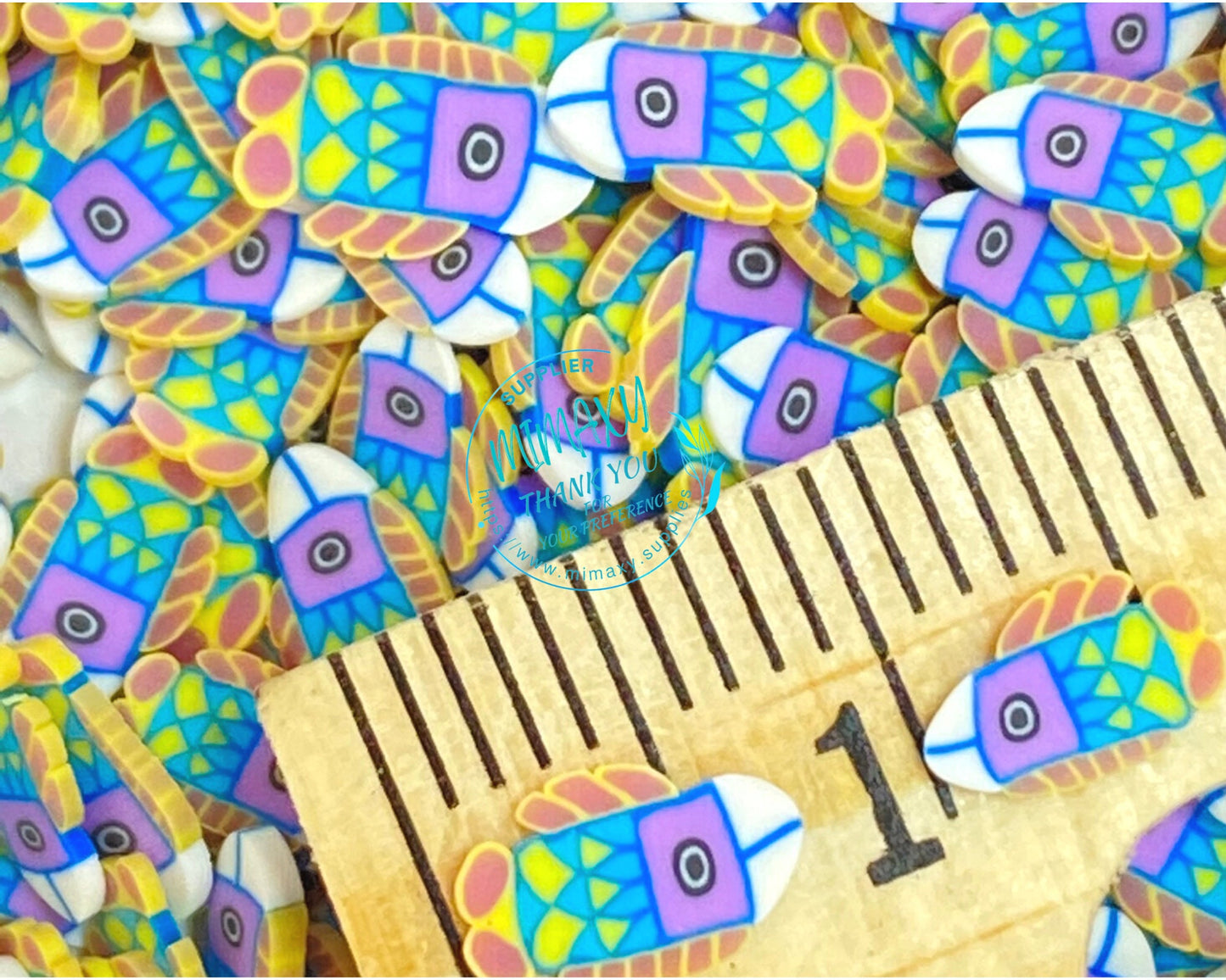 5-7mm RAINBOW FISH/ Polymer clay Slices / fishing / Ocen / Sea / Resin art / Nail art / Fimo /Diy / Crafts, purple, SEA 006