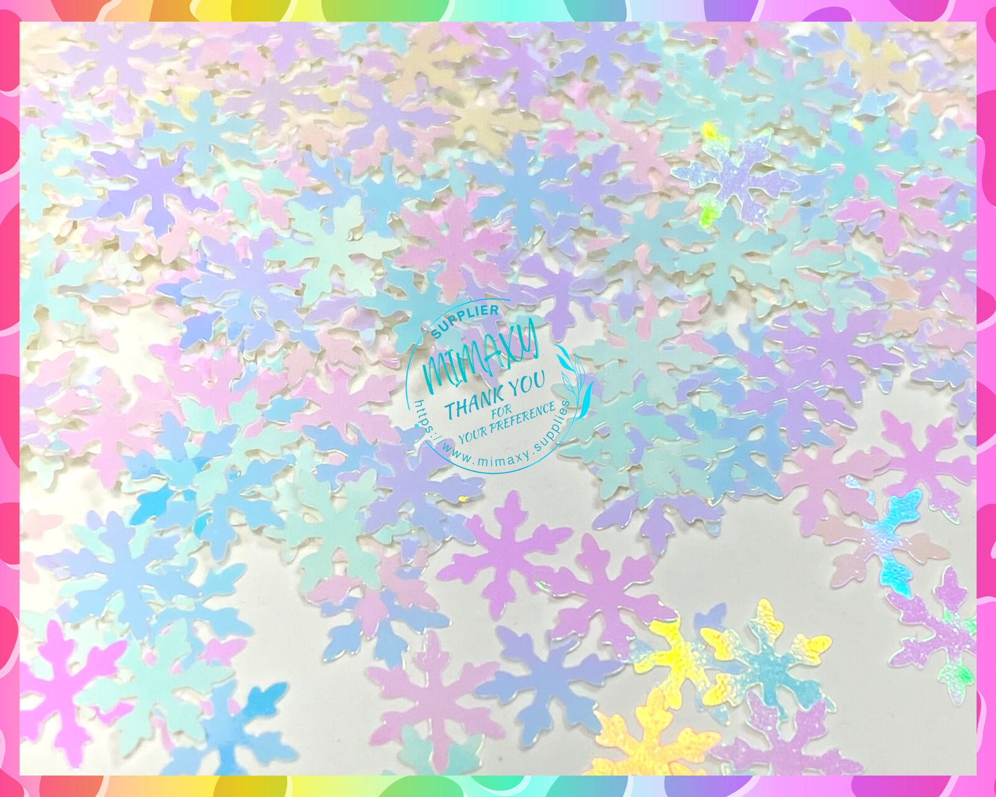 SNOW FLAKE Opal  Shaped Glitter, Chunky Glitter Mix, Cosmetic Glitter, Body Painting,Nail Art, Resin art,Snow Globe Tumbler, XMAS 020