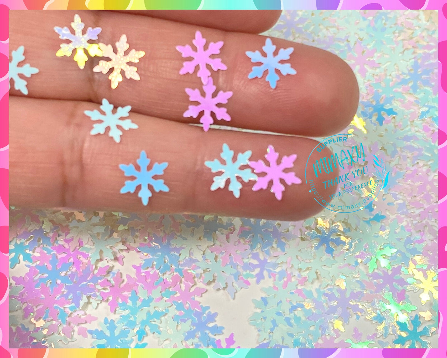 SNOW FLAKE Opal  Shaped Glitter, Chunky Glitter Mix, Cosmetic Glitter, Body Painting,Nail Art, Resin art,Snow Globe Tumbler, XMAS 020