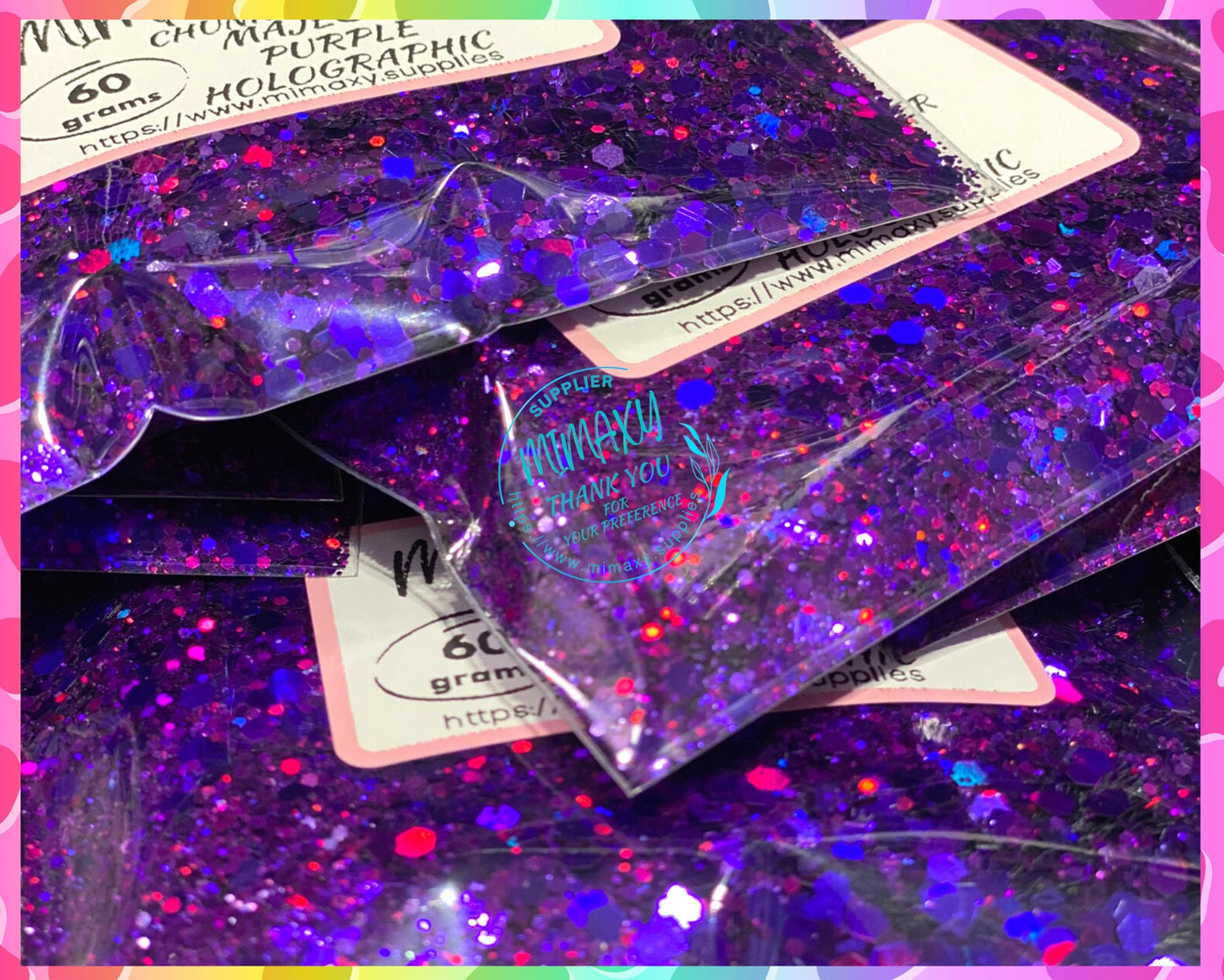 MAJESTIC PURPLE, Shaped Glitter, Chunky Glitter Mix, Cosmetic Glitter,Nail Art, Resin art,Snow Globe Tumbler,Craft, Holographic 003