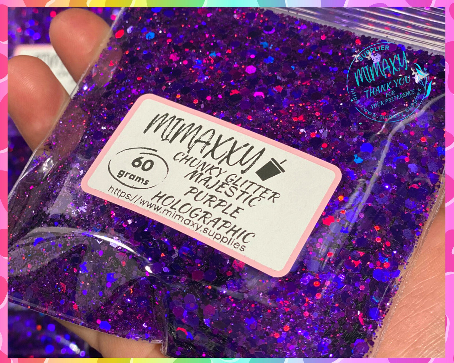 MAJESTIC PURPLE, Shaped Glitter, Chunky Glitter Mix, Cosmetic Glitter,Nail Art, Resin art,Snow Globe Tumbler,Craft, Holographic 003