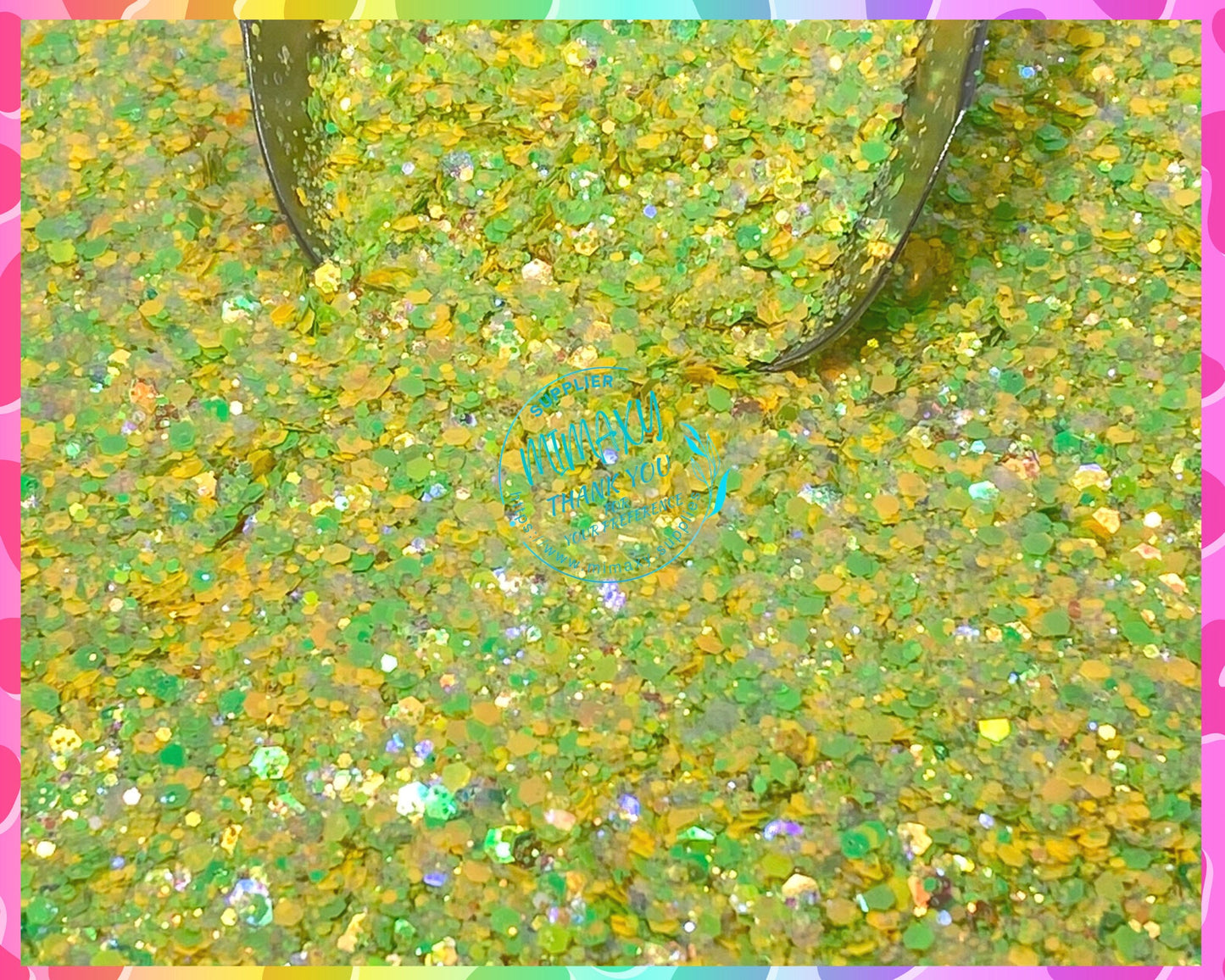 LEMONADE, Shaped Glitter, Chunky Glitter Mix, Cosmetic Glitter,Nail Art, Resin art,Snow Globe Tumbler,Craft, YELLOW, iridescent, Bright 001