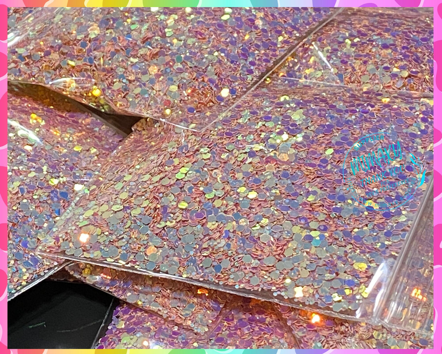 HEART ROSE GOLD, Shaped Glitter, Chunky Glitter Mix, Cosmetic Glitter,Nail Art, Resin art,Snow Globe Tumbler, Opalescent, Chunky 001