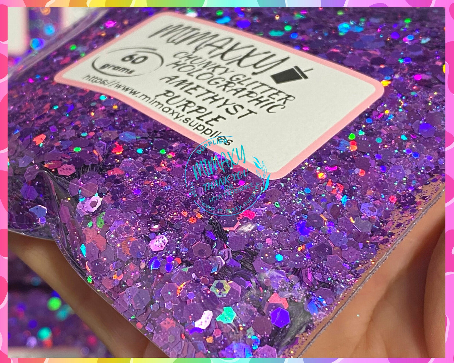 AMETHYST PURPLE, Shaped Glitter, Chunky Glitter Mix, Cosmetic Glitter,Nail Art, Resin art,Snow Globe Tumbler,Craft, Holographic 006