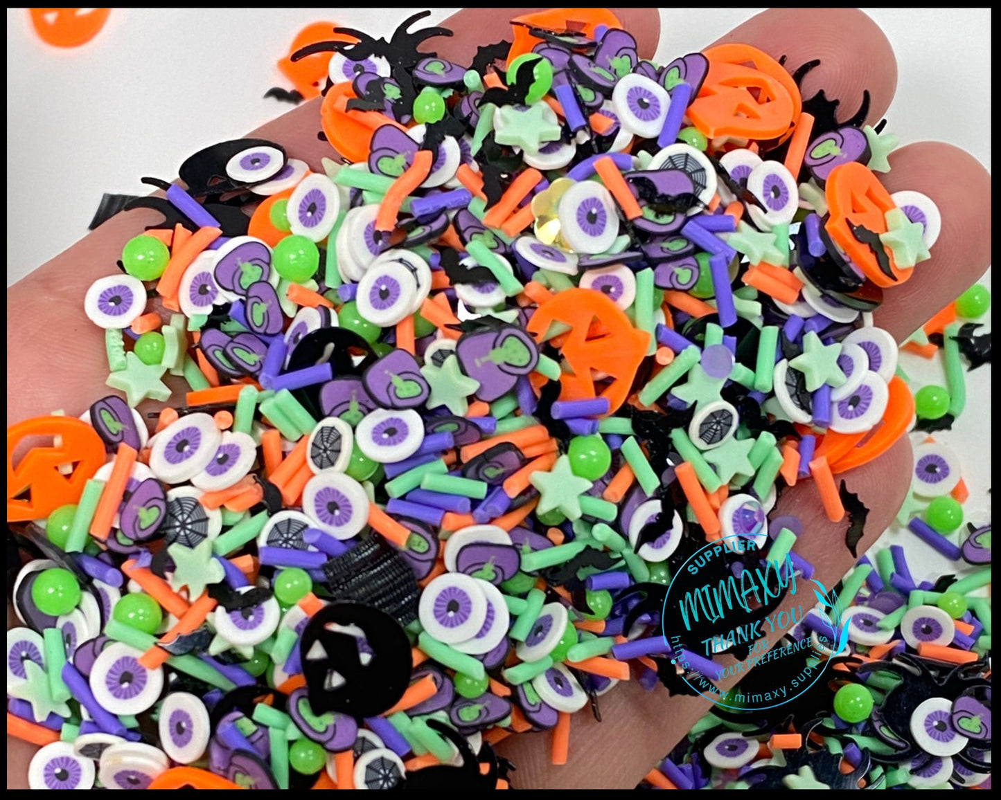 5-10mm HALLOWEEN MIX / Kuwaii /Fimo/Slice Perfect for DIY/Fake Food/Slime/Snow Globe Tumblers/Deco Topping/Fake Dessert, Halloween 008
