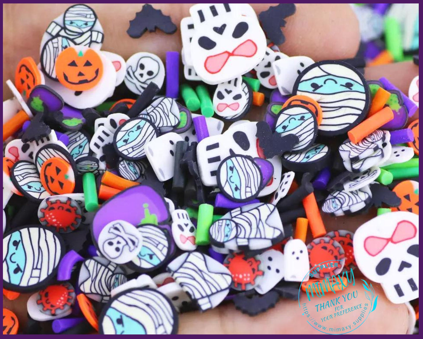 5-10mm HALLOWEEN Mix / Kuwaii /Fimo/Slice Perfect for DIY/Fake Food/Slime/Snow Globe Tumblers/Deco Topping/Fake Dessert, HALLOWEEN 019