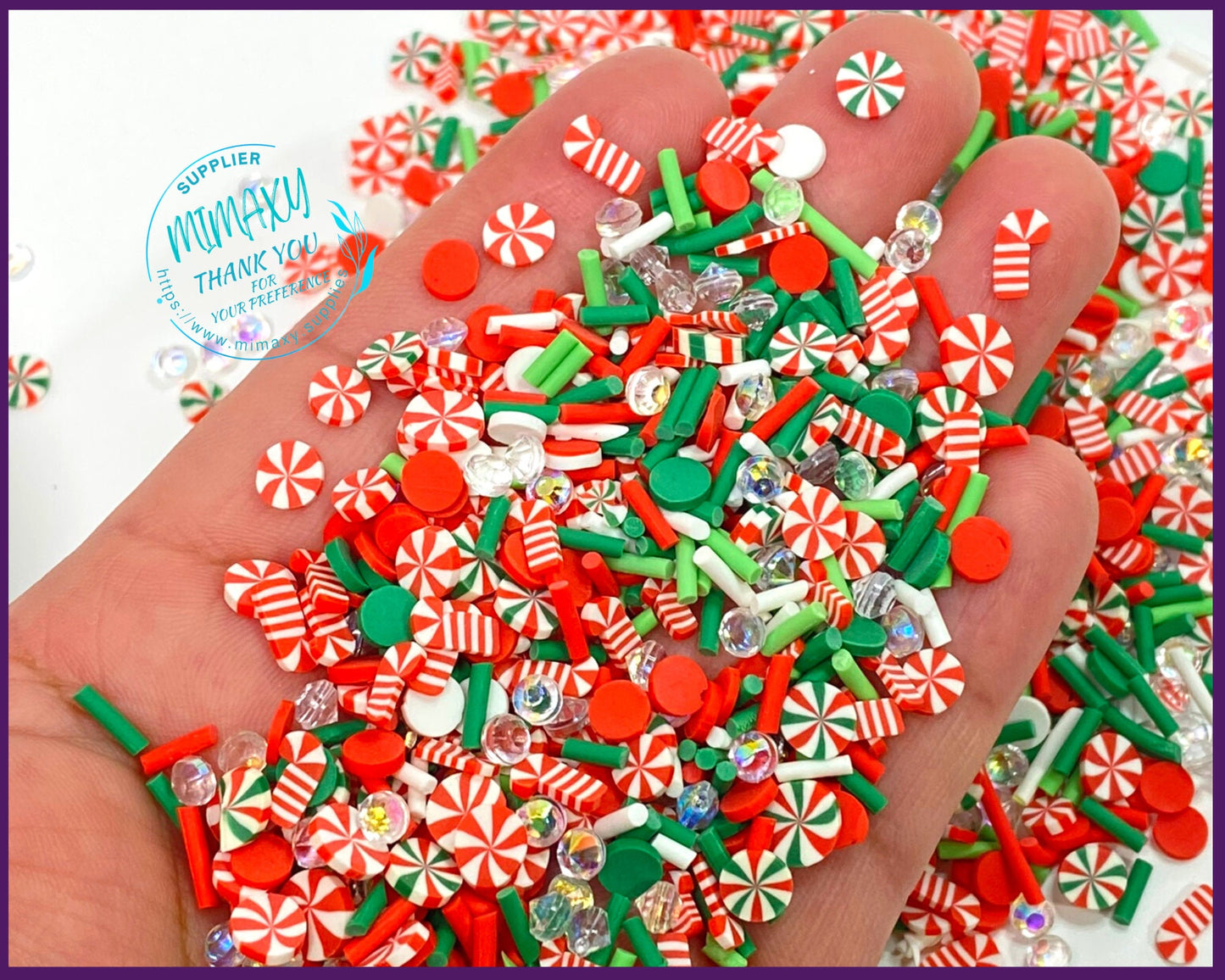 5mm CHRISTMAS Mix , Sprinkle, Slime, Polymer Clay Slices, Fake Bake Nail, Craft Ships, mint, Pinwheel, tree, santa, winter, XMAS 001