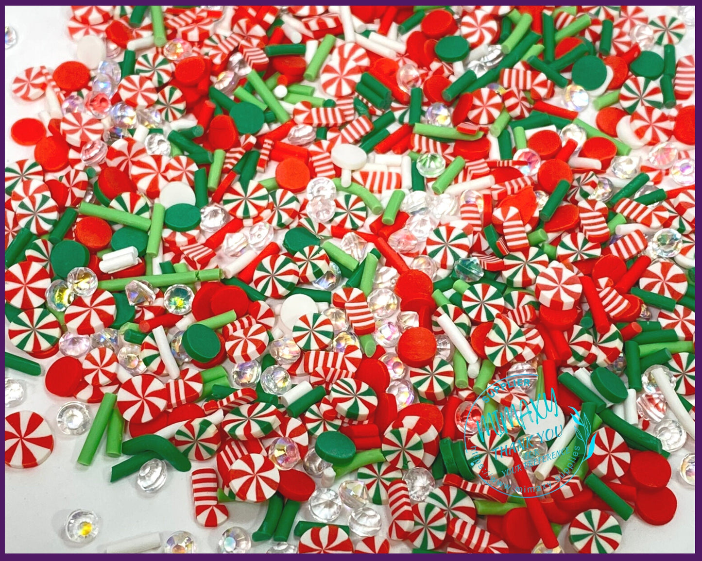 5mm CHRISTMAS Mix , Sprinkle, Slime, Polymer Clay Slices, Fake Bake Nail, Craft Ships, mint, Pinwheel, tree, santa, winter, XMAS 001