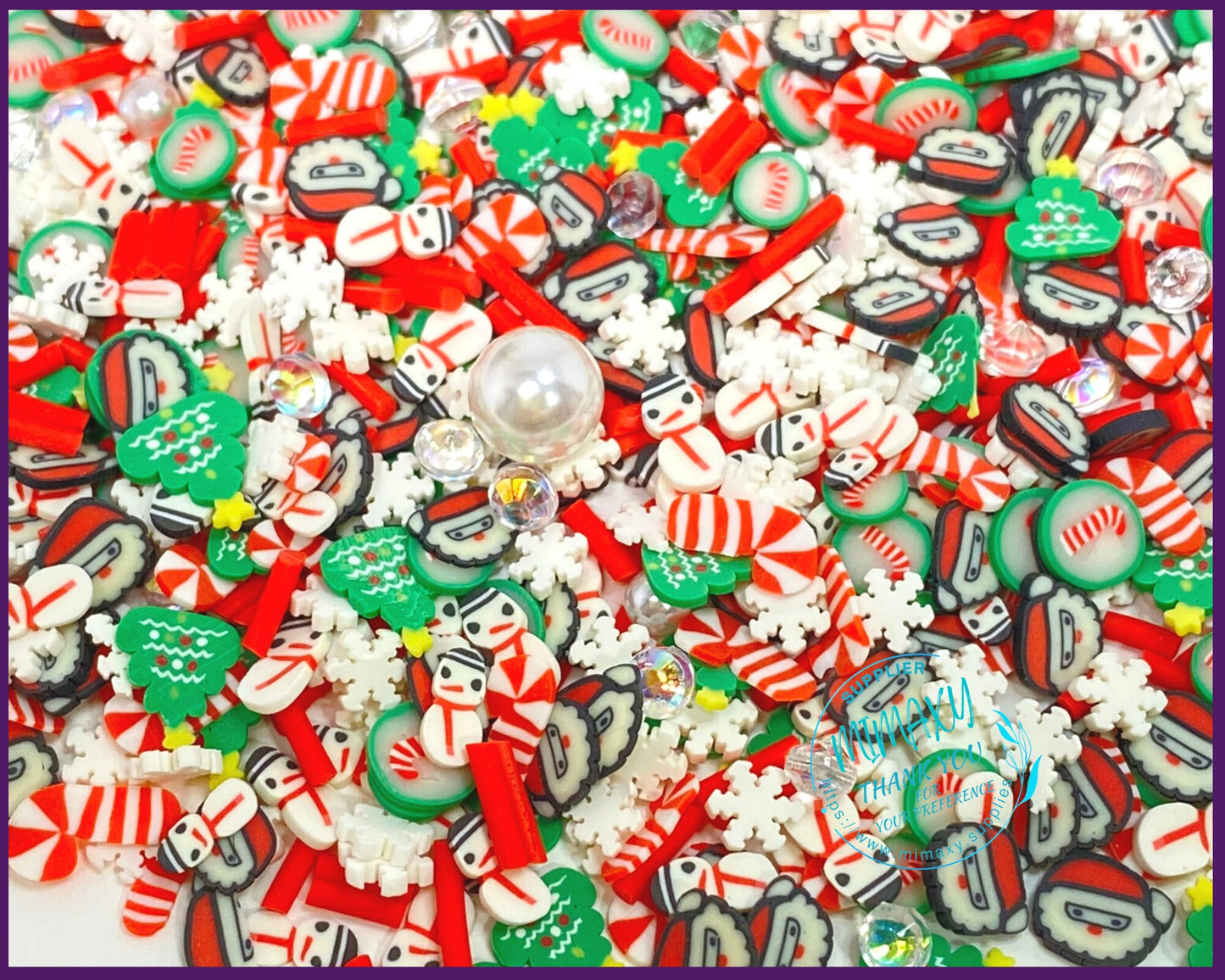 5-10 mm CHRISTMAS Tree Mix , Sprinkle, Slime, Polymer Clay Slices, Fake Bake Nail, Craft Ships, mint, winter, snow flake, snow man, XMAS 006