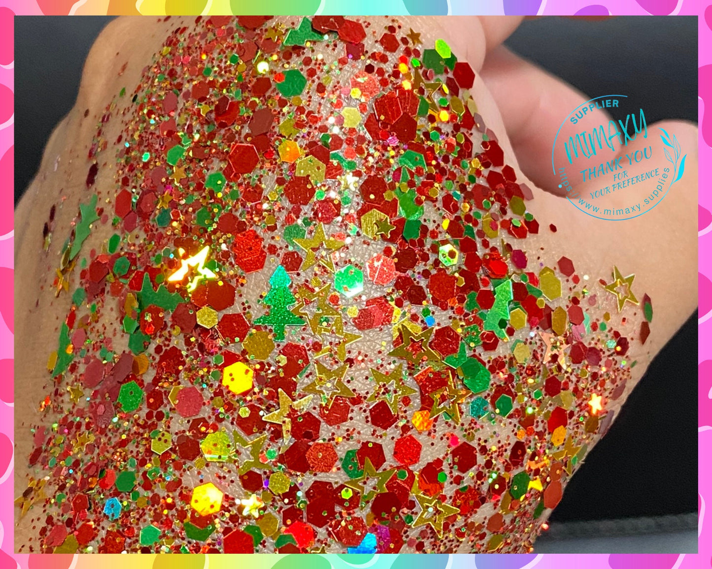 CHRISTMAS TREE ,CHUNKY Glitter Mix, Shape Gliiter, Cosmetic Glitter, Body Painting,Nail Art, Resin art,Snow Globe Tumbler,Craft, xmas 16