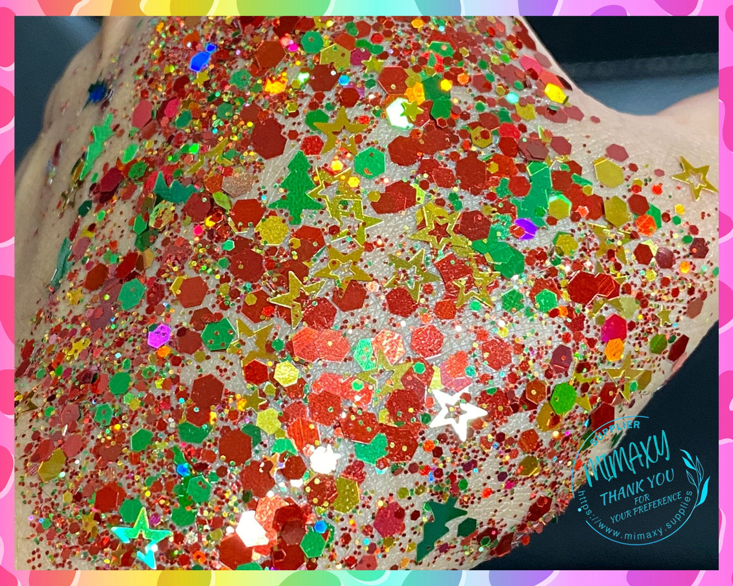 CHRISTMAS TREE ,CHUNKY Glitter Mix, Shape Gliiter, Cosmetic Glitter, Body Painting,Nail Art, Resin art,Snow Globe Tumbler,Craft, xmas 16