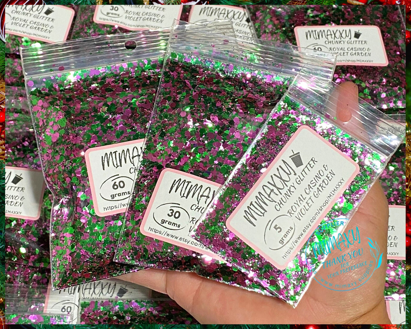 ROYAL CASINO & Violet Garden, Shaped Glitter, CHUNKY Glitter Mix, Cosmetic Glitter,Nail Art, Resin art,Snow Globe Tumbler,Craft, Mix 015