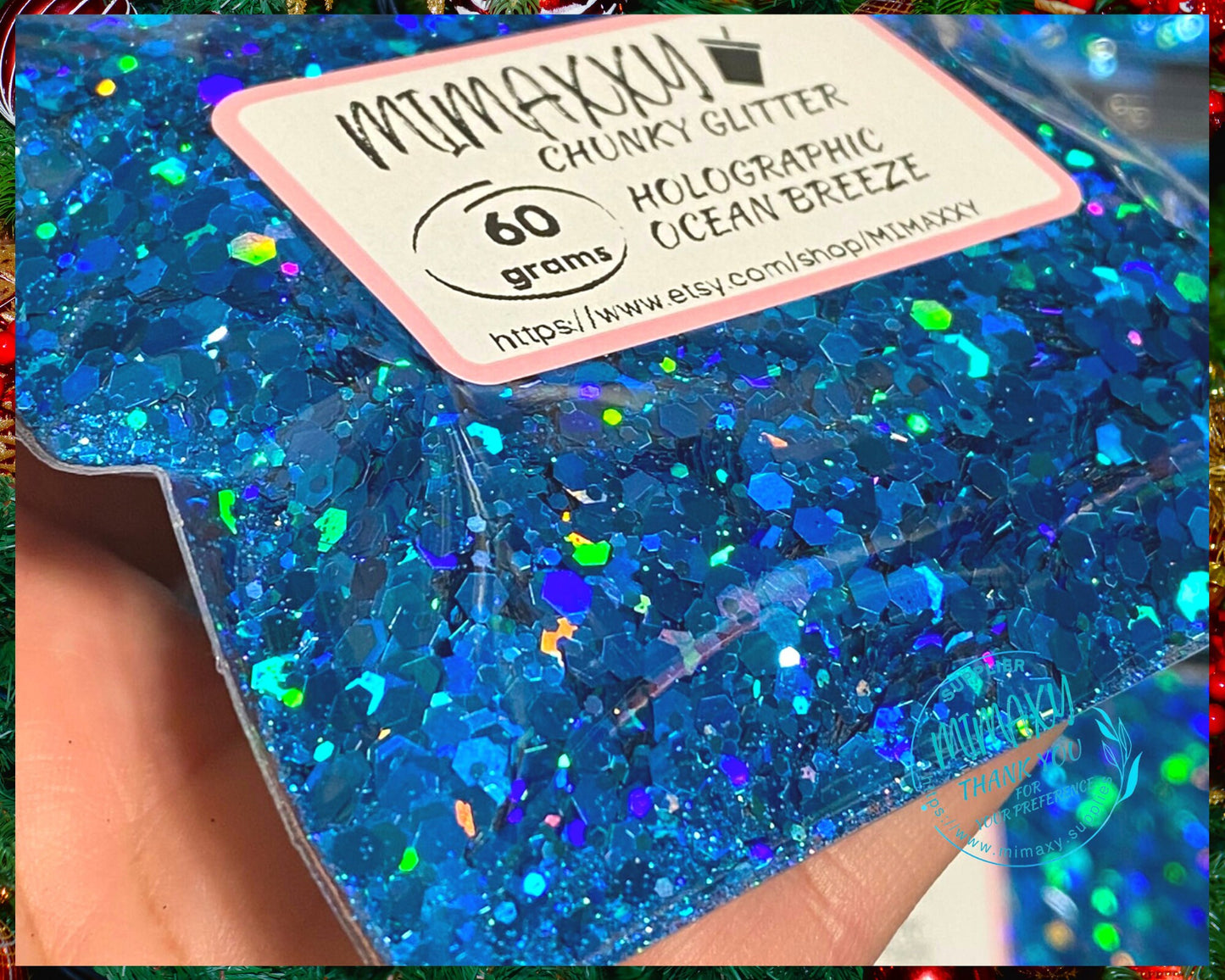 OCEAN BREEZE Holographic, Shaped Glitter, CHUNKY Glitter Mix, Cosmetic Glitter,Nail Art, Resin art,Snow Globe Tumbler,Craft, Holographic 011