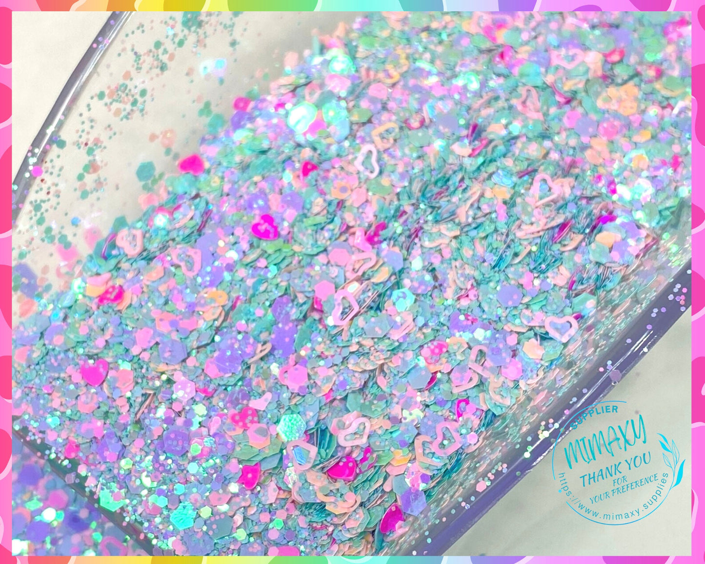 DEEPLY in LOVE ,Shaped Glitter, Chunky Glitter Mix, Cosmetic, Nail Art, Resin art,Snow Globe Tumbler, Valentine, lips, kiss, heart, AMOR 003