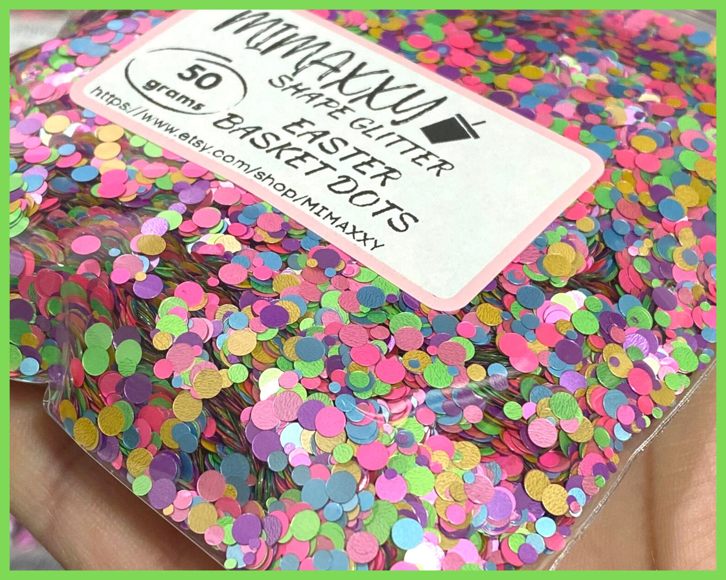 EASTER BASKET, C Glitter Mix, Shape Gliiter, Cosmetic Glitter, Body Painting,Nail Art, Resin art,Snow Globe Tumbler, confetti, DOTS 010