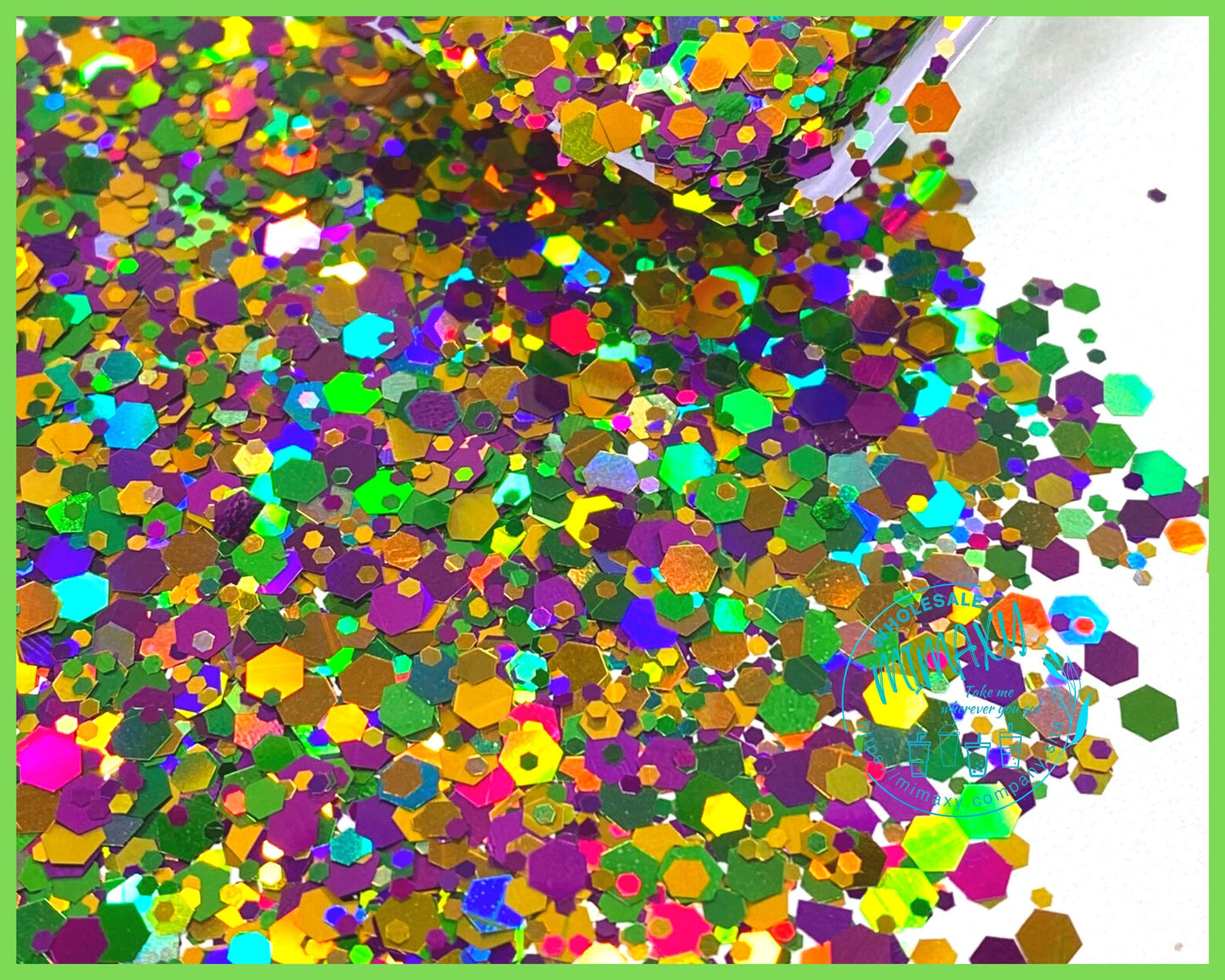 MARDI GRAS Holographic Mix, loose glitter, Shaped Glitter, Chunky Glitter, Cosmetic Glitter,Nail Art, Resin art,Snow Globe Tumbler, MIX 021