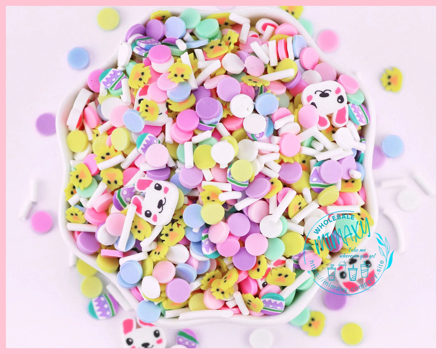 5-15mm BASKET EASTER /Polymer Clay Slices / Diy/ Slime/ Fimo/ Resin art / nail art / rabbit, rainbow, sprinkles, chiken, EASTER 007
