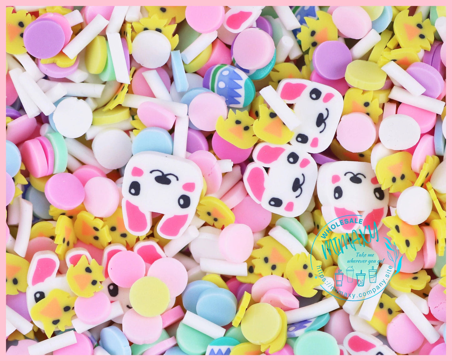 5-15mm BASKET EASTER /Polymer Clay Slices / Diy/ Slime/ Fimo/ Resin art / nail art / rabbit, rainbow, sprinkles, chiken, EASTER 007