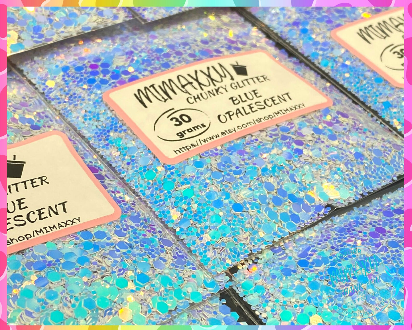 BLUE OPALESCENT  ,Shaped Glitter, Chunky Glitter Mix, Cosmetic Glitter,Nail Art, Resin art,Snow Globe Tumbler,Craft, CHUNKY 003