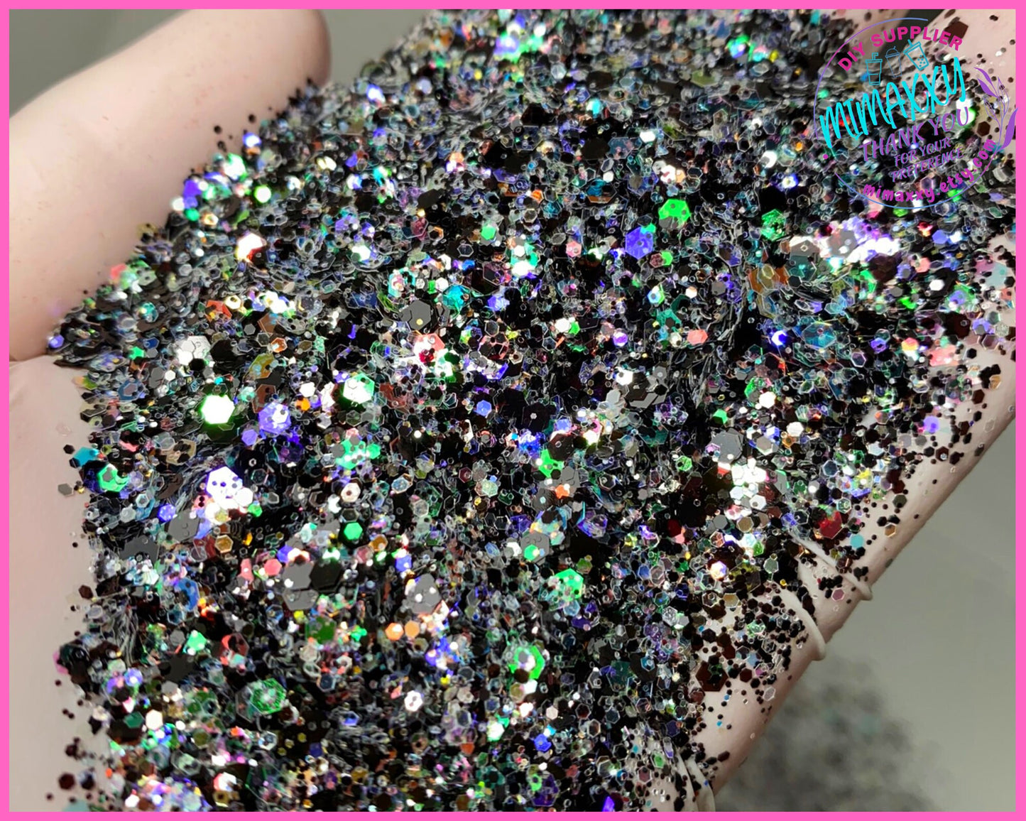 BLACK GALAXY, Shaped Glitter, CHUNKY Glitter Mix, Cosmetic Glitter,Nail Art, Resin art,Snow Globe Tumbler,Craft, Mix 028
