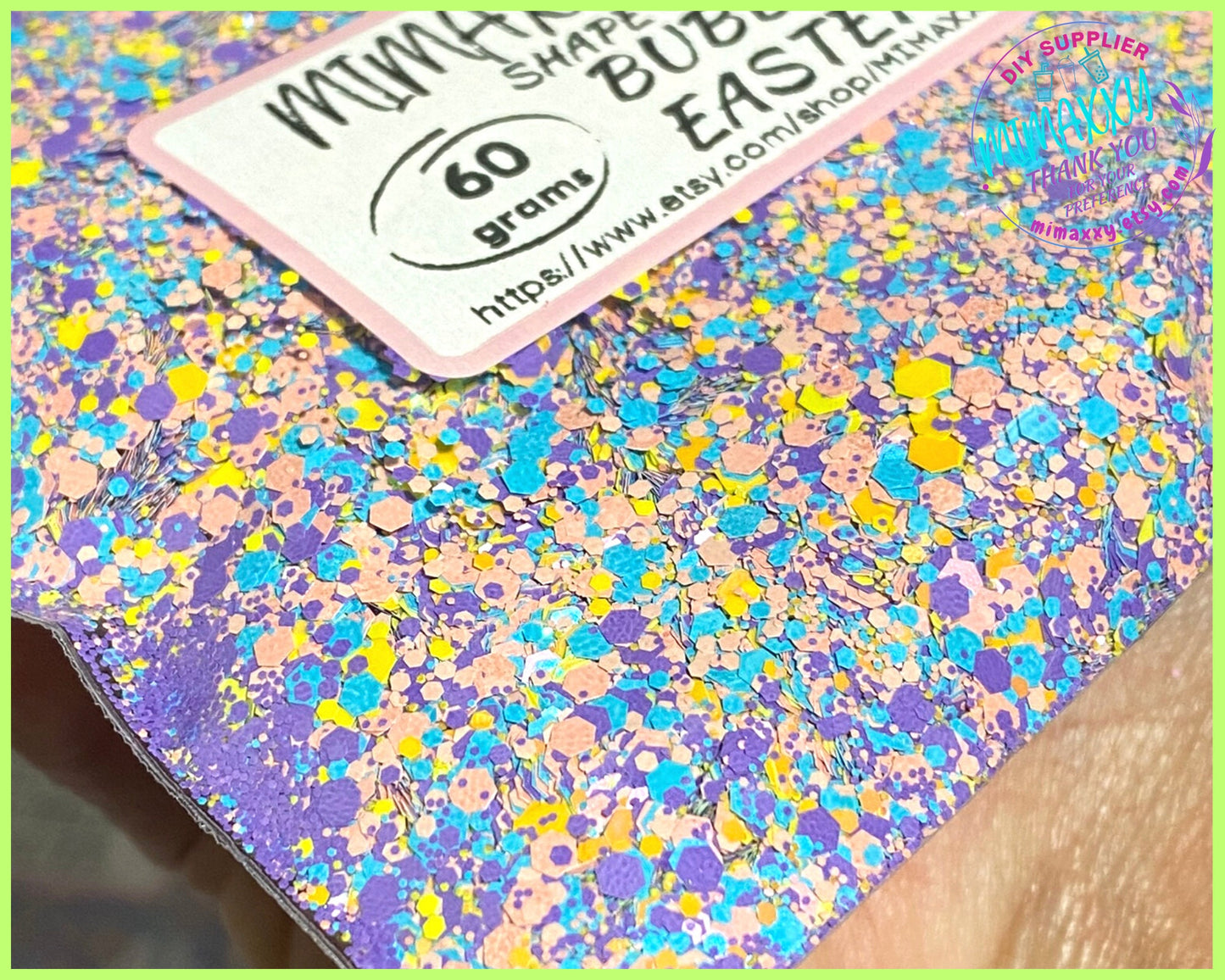 BUBBLE EASTER, macaron, Easter, Shaped Glitter, Chuny Glitter Mix, Cosmetic Glitter,Nail Art, Resin art,Snow Globe Tumbler ,Craft, Matte 015