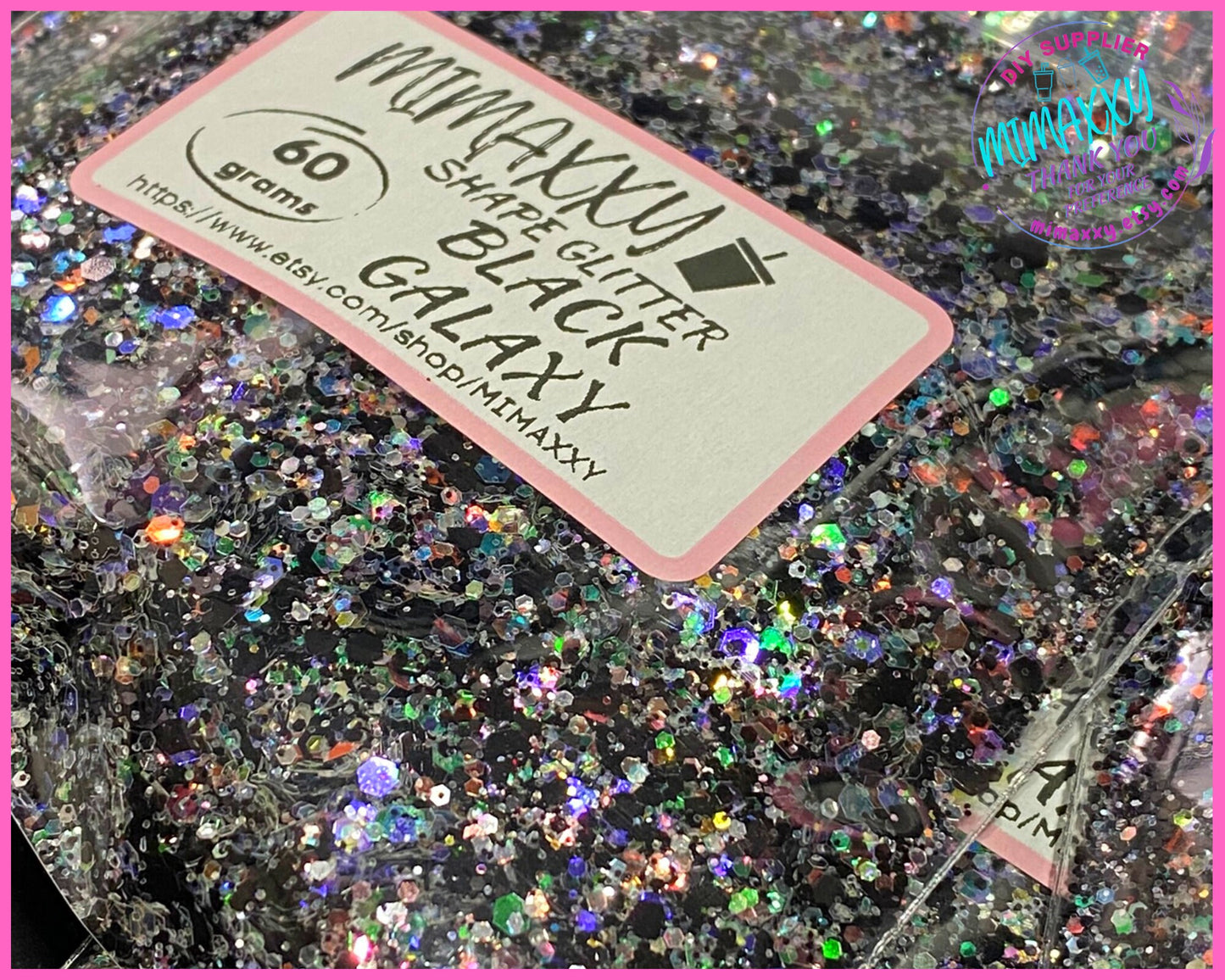 BLACK GALAXY, Shaped Glitter, CHUNKY Glitter Mix, Cosmetic Glitter,Nail Art, Resin art,Snow Globe Tumbler,Craft, Mix 028