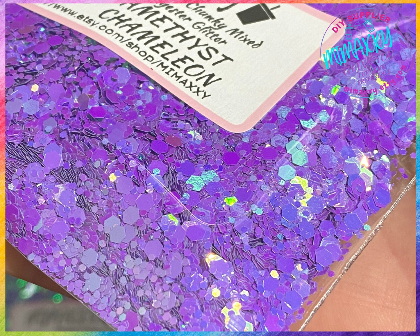 AMETHYST CHAMELEON  ,Shaped Glitter, Chunky Glitter Mix, Cosmetic Glitter,Nail Art, Resin art,Snow Globe Tumbler,Craft, CHAMELEON 014