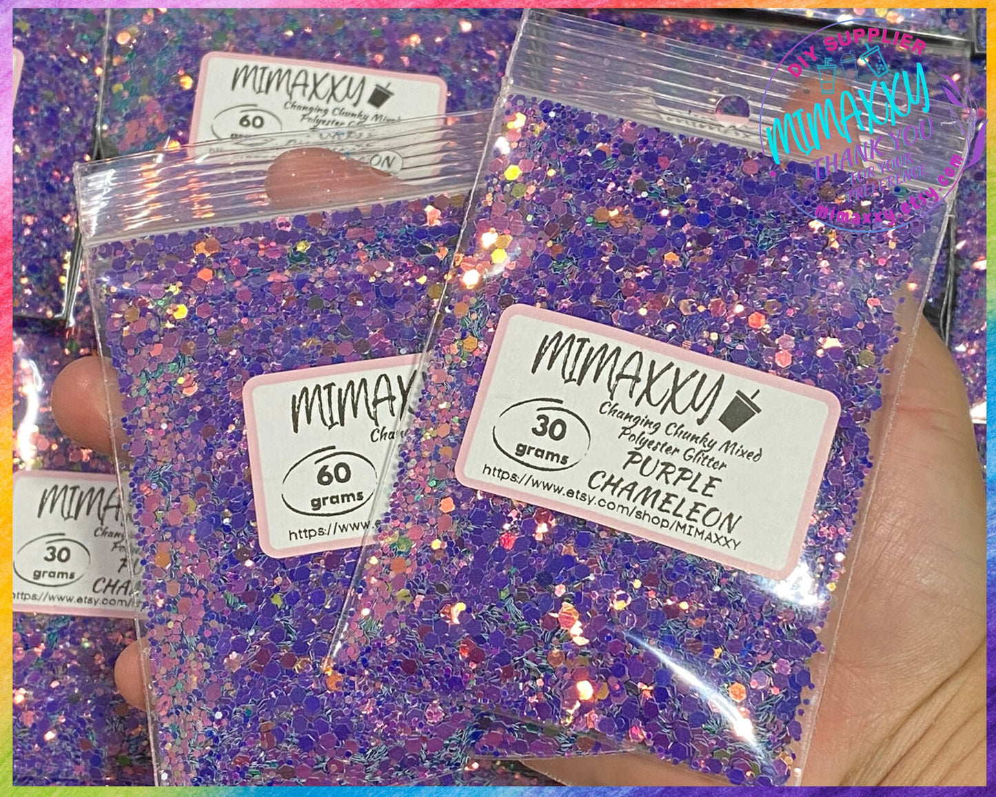 PURPLE CHAMELEON  ,Shaped Glitter, Chunky Glitter Mix, Cosmetic Glitter,Nail Art, Resin art,Snow Globe Tumbler,Craft, CHAMELEON 015