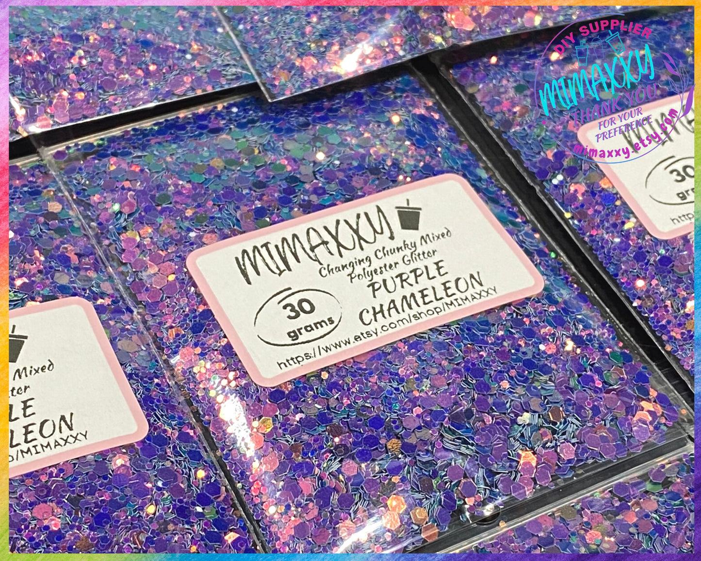 PURPLE CHAMELEON  ,Shaped Glitter, Chunky Glitter Mix, Cosmetic Glitter,Nail Art, Resin art,Snow Globe Tumbler,Craft, CHAMELEON 015