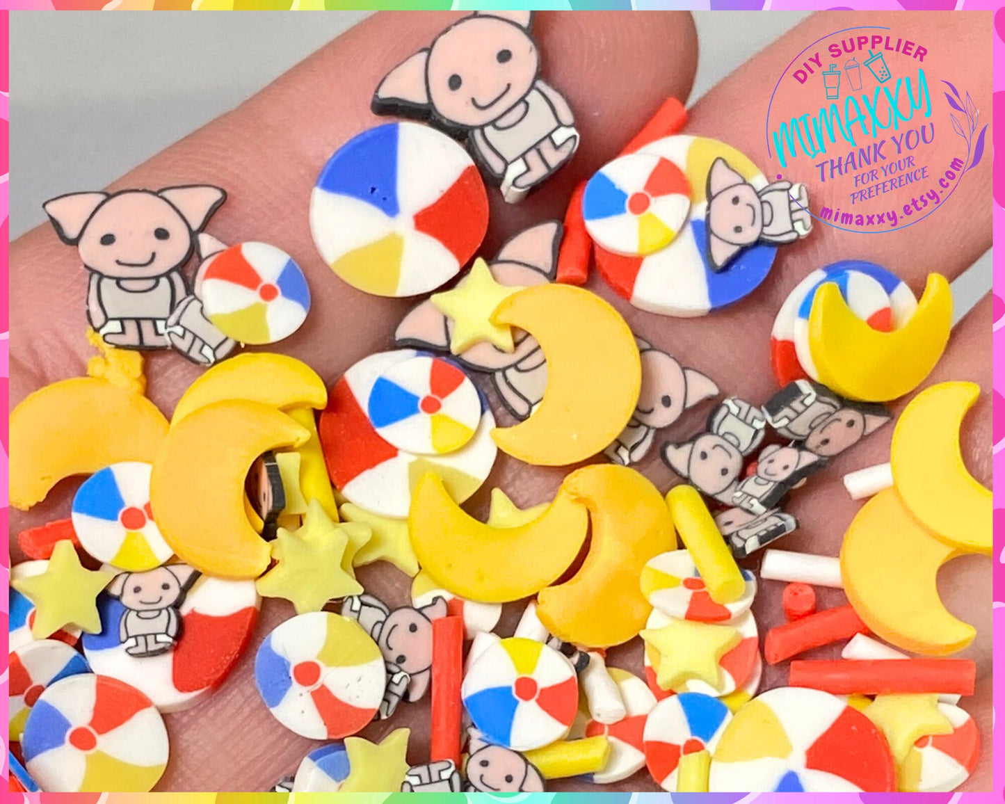 5-10mm House Elf Polymer Clay Slices, Slime, Craft Supplies, Faux Sprinkles, Non-Edible, Tumbler Making, Nail Art, Cute Fimo, MOVIE 003