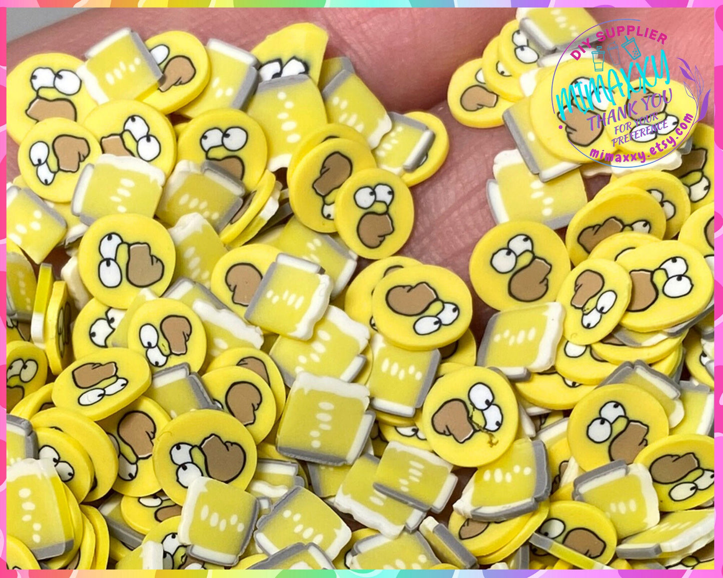 5mm Mix Homer and Beer, Polymer Clay Slices / resin art / nail art / snow globe tumbler / crafts supplies / Diy dessert, MOVIE 009