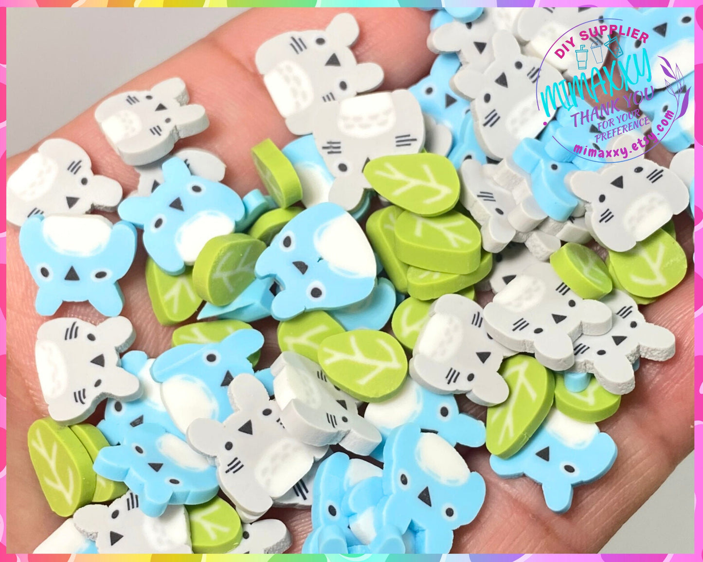 10mm My neighbor mix, polimer clay slices / rabbit / resin art / nail art / crafts / DIY / CARTOON MIX 019