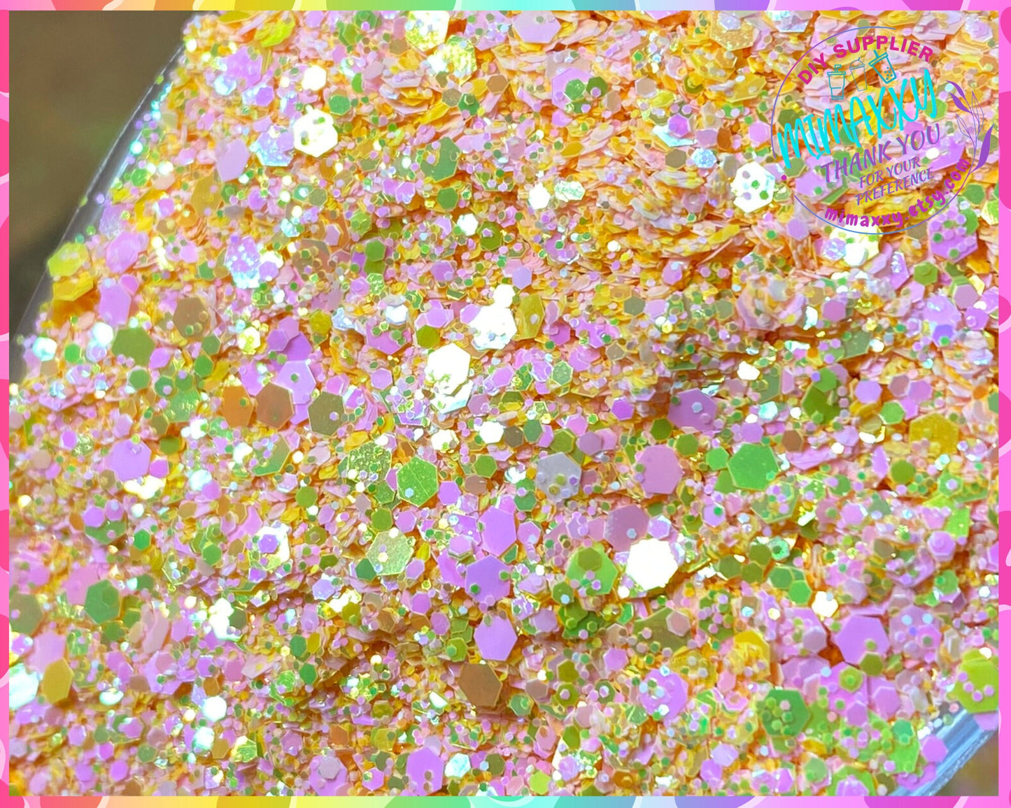 STRAWBERRY LEMONADE, Chunky Glitter Mix, Cosmetic Glitter,Nail Art, Resin art,Snow Globe Tumbler,Craft,Barbie Malibu, iridescent, MIX 030