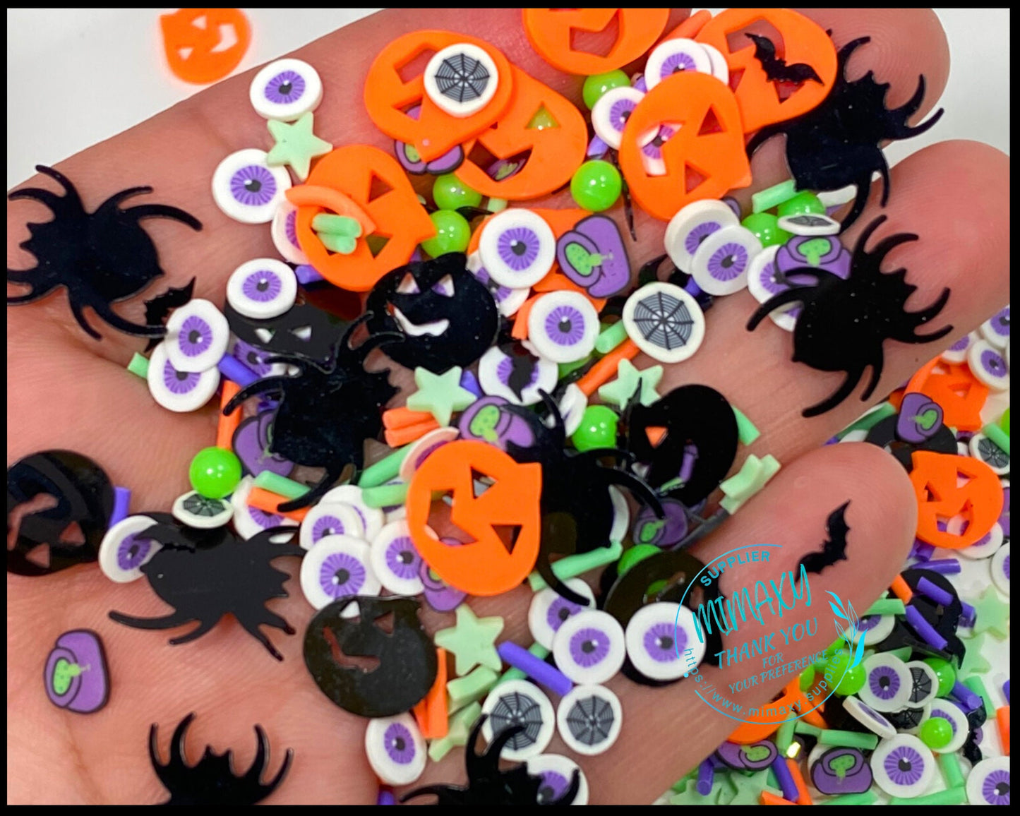 5-10mm HALLOWEEN MIX / Kuwaii /Fimo/Slice Perfect for DIY/Fake Food/Slime/Snow Globe Tumblers/Deco Topping/Fake Dessert, Halloween 008