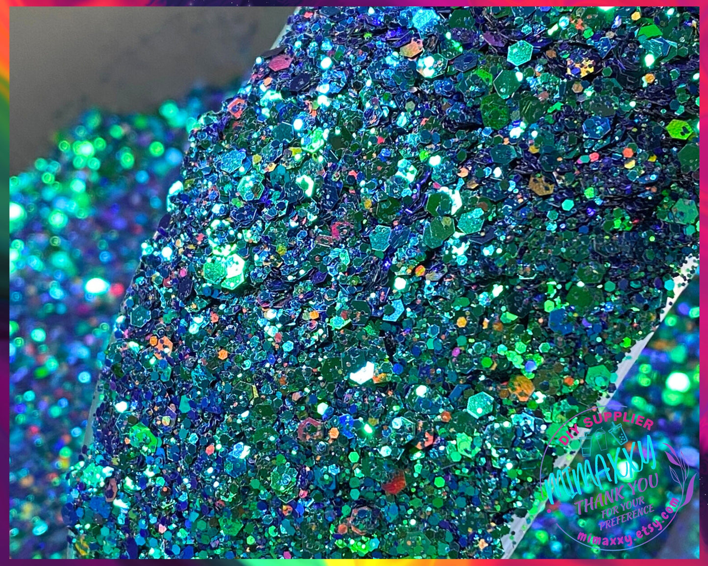 Green Rainbow Chameleon  ,Shaped Glitter, Chunky Glitter Mix, Cosmetic Glitter,Nail Art, Resin art,Snow Globe Tumbler,Craft, CHAMELEON 008