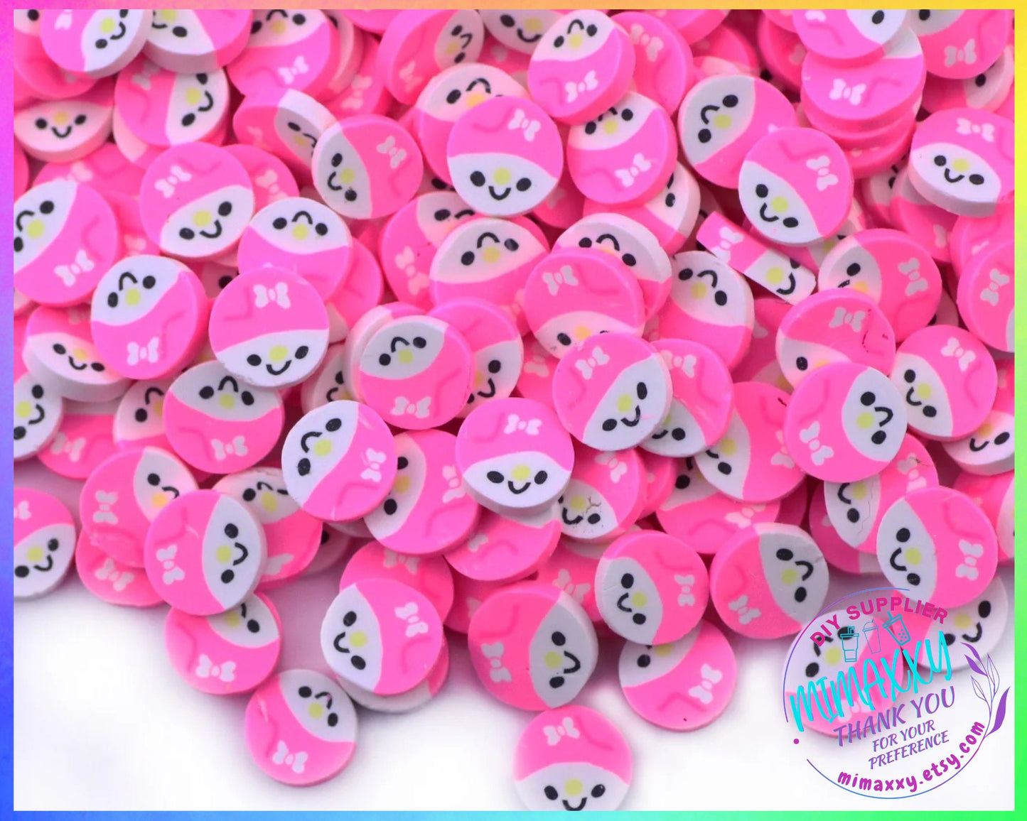 5mm Boy or Girl, Baby shower, gender reveal, Sprinkle Slime, Polymer Clay Slice Slices Fake Bake Nail Art Faux Craft , BABY 003-004