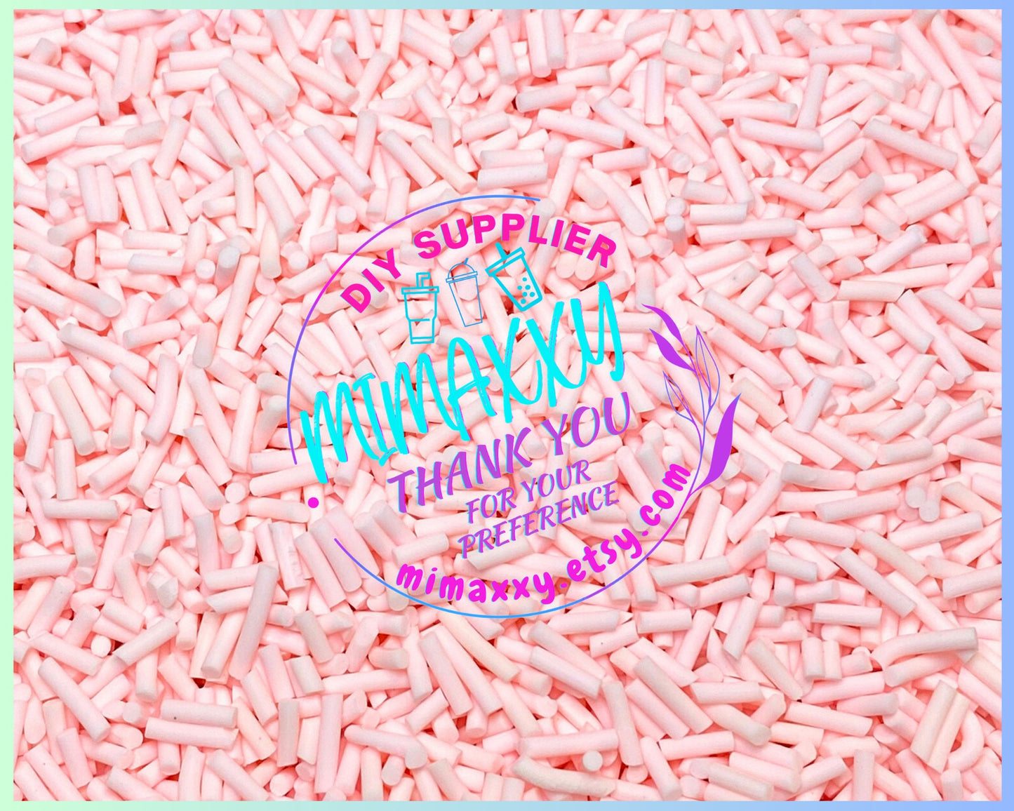 Light Pink Long Polymer Clay Fake Sprinkles, Fimo, Deco, slime, art, crafts, snow globe tumbler, Nail Decoration, resin, SPRINKLES 021