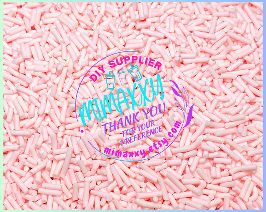 Light Pink Long Polymer Clay Fake Sprinkles, Fimo, Deco, slime, art, crafts, snow globe tumbler, Nail Decoration, resin, SPRINKLES 021